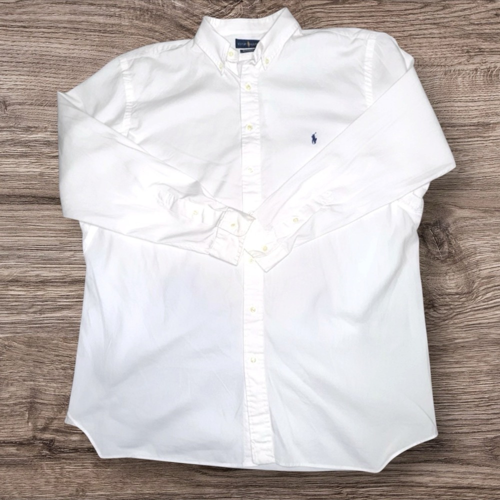 Ralph Lauren Featherweight Twill Button Down Shirt Men's 2XLT White